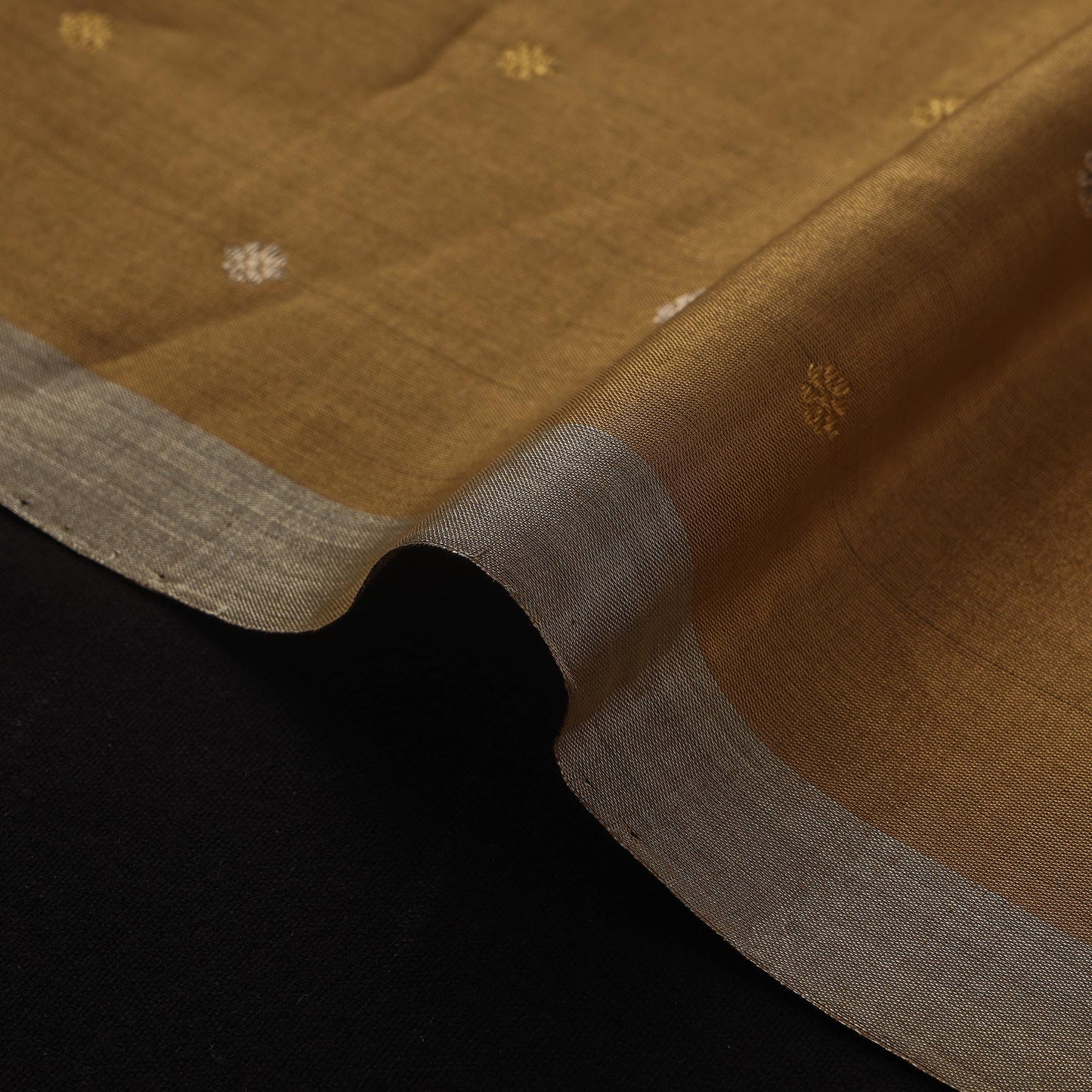 Handloom heavy tissue gold zari buti pure chanderi silk