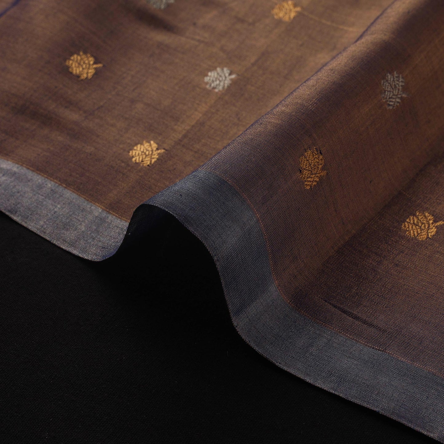 Handloom heavy tissue gold zari buti pure chanderi silk