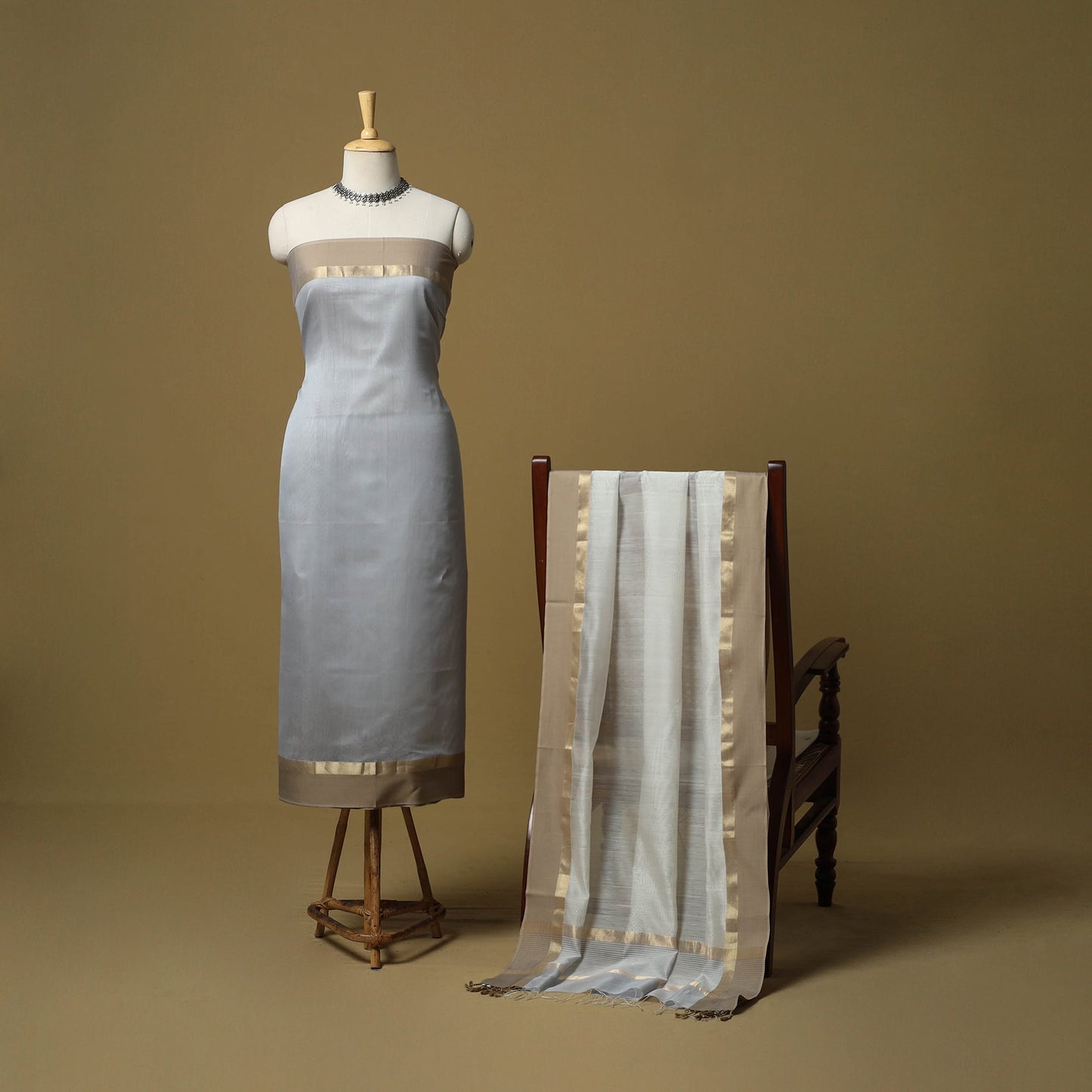 Handloom maheshwari silk 2pc unstitched dress material 15