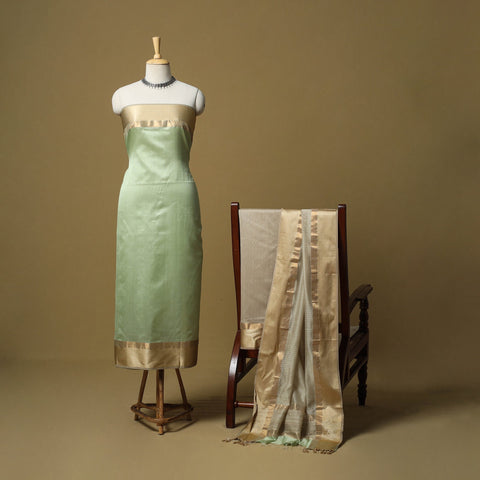 Handloom maheshwari silk 3pc unstitched dress material