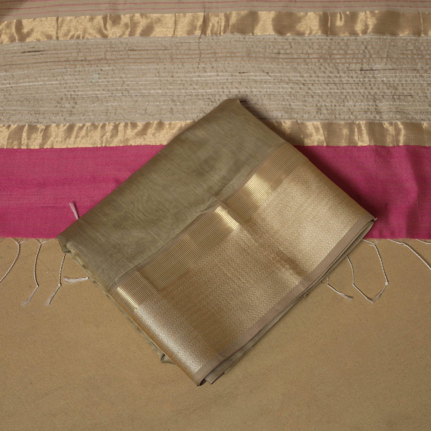 Handloom maheshwari silk 3pc unstitched dress material