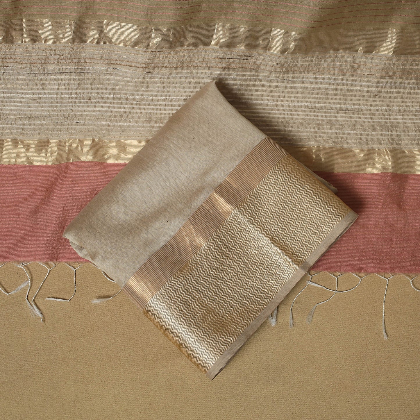 Handloom maheshwari silk 3pc unstitched dress material