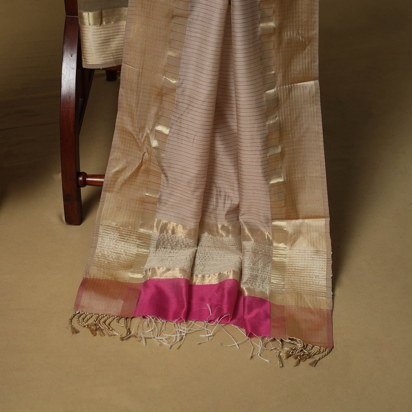 Handloom maheshwari silk 3pc unstitched dress material