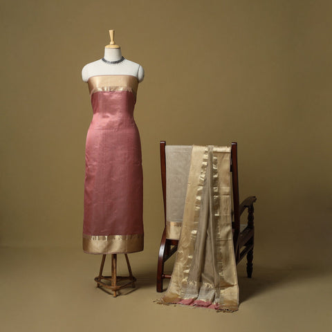 Handloom maheshwari silk 3pc unstitched dress material