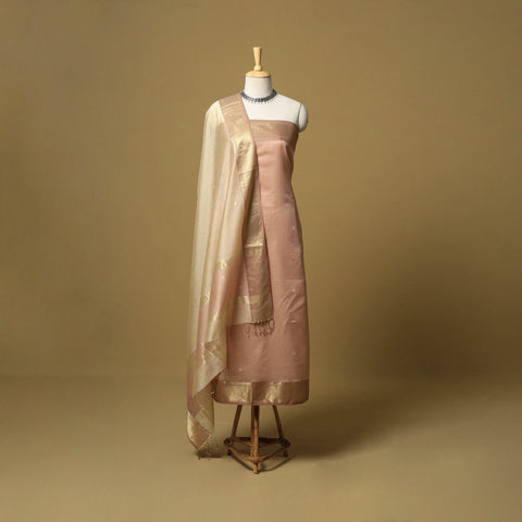 Handloom maheshwari silk buti work 2pc unstitched dress