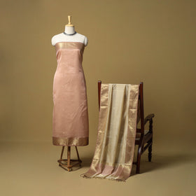 Handloom maheshwari silk buti work 2pc unstitched dress