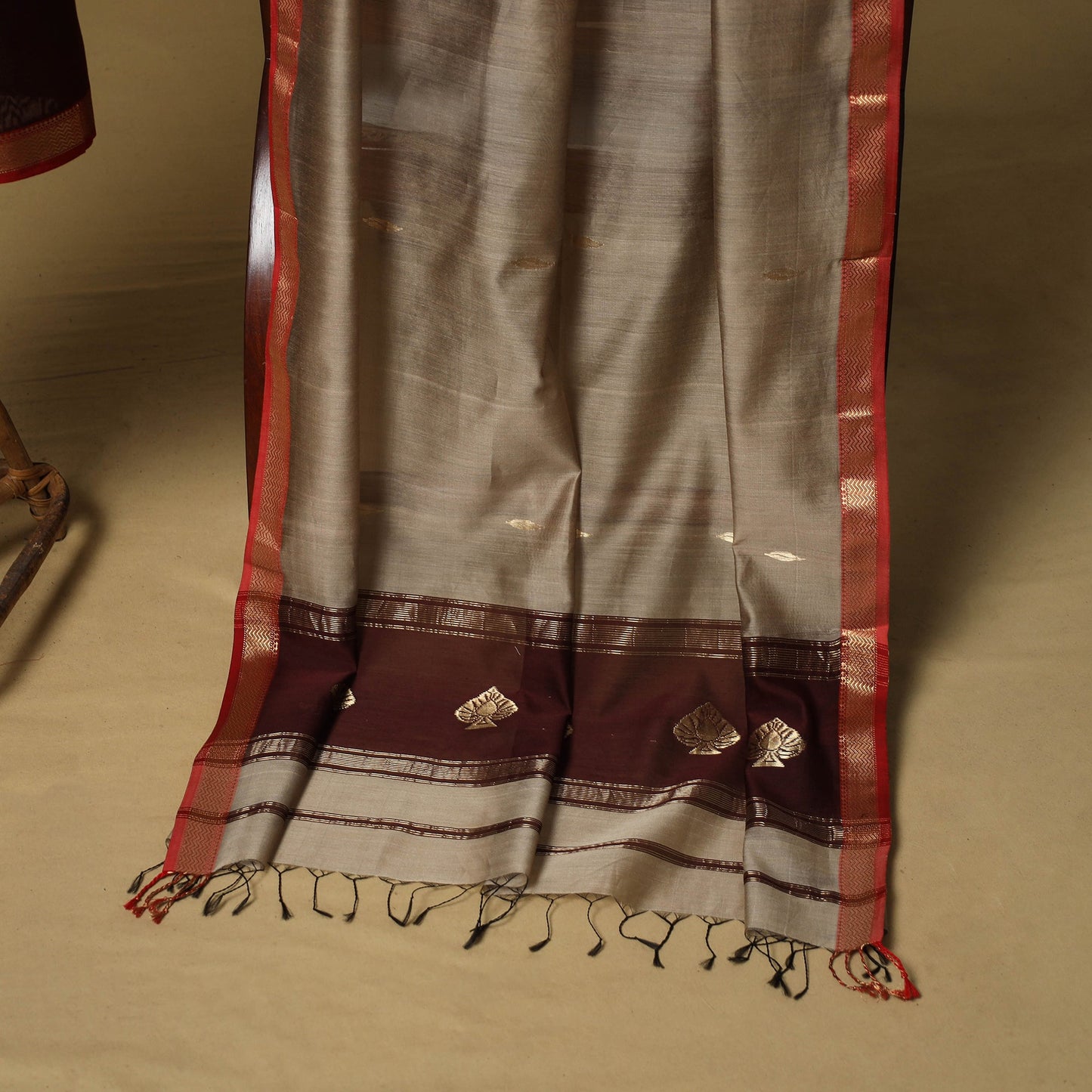 Handloom maheshwari silk buti work 2pc unstitched dress