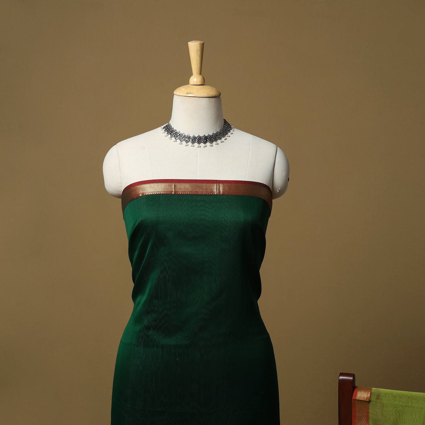 Handloom maheshwari silk buti work 2pc unstitched dress