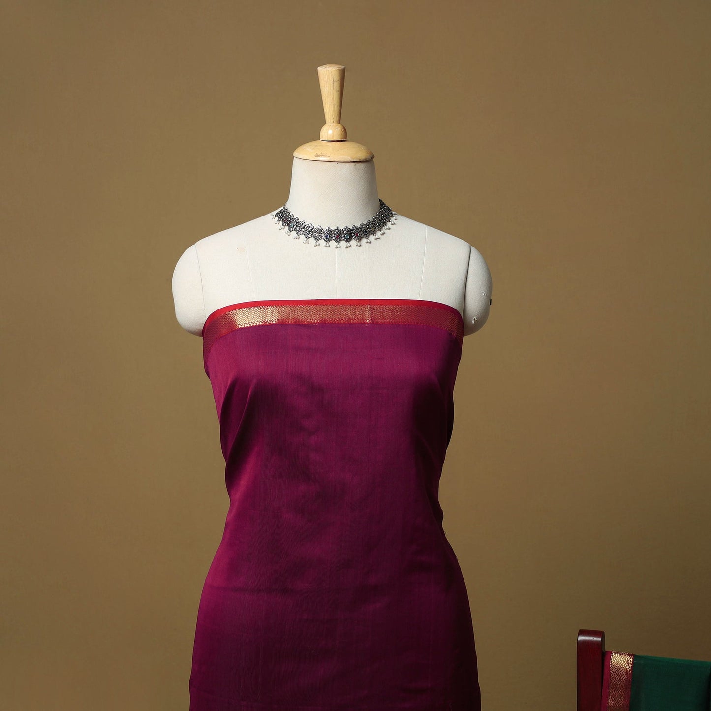 Handloom maheshwari silk buti work 2pc unstitched dress