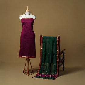 Handloom maheshwari silk buti work 2pc unstitched dress