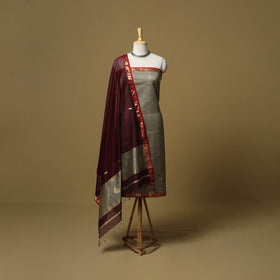 Handloom maheshwari silk buti work 2pc unstitched dress