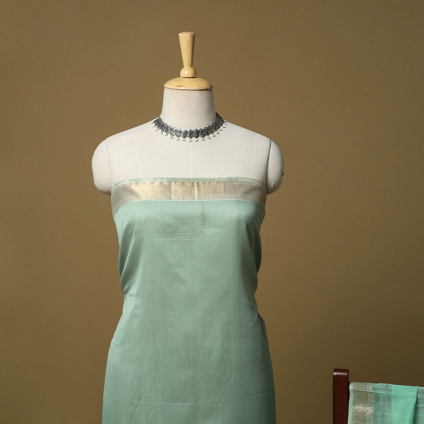 Handloom maheshwari silk buti work 2pc unstitched dress