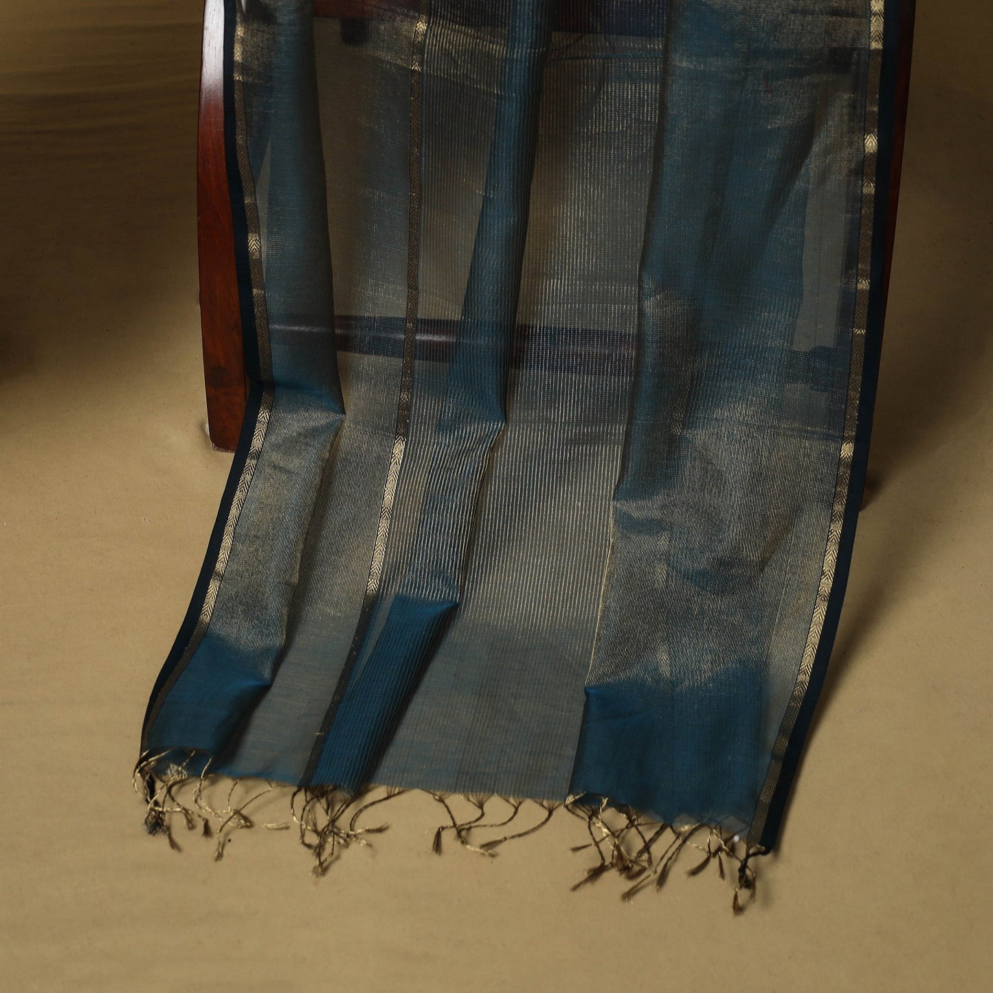 Handloom maheshwari silk tissue zari 2pc unstitched dress