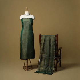 Handloom maheshwari silk tissue zari 2pc unstitched dress