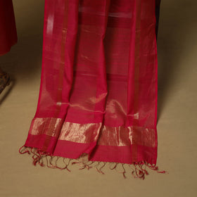 Handloom maheshwari silk tissue zari 2pc unstitched dress