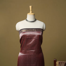 Handloom maheshwari silk tissue zari stripes 2pc unstitched