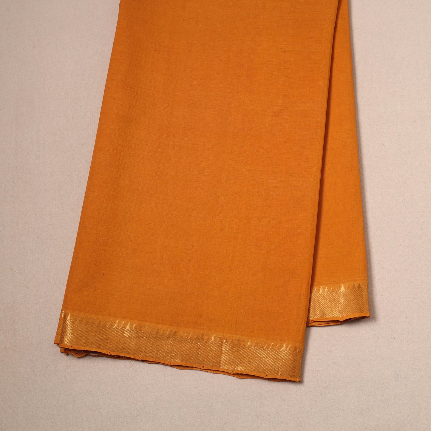 Handloom mangalagiri cotton fabric with nizam zari border