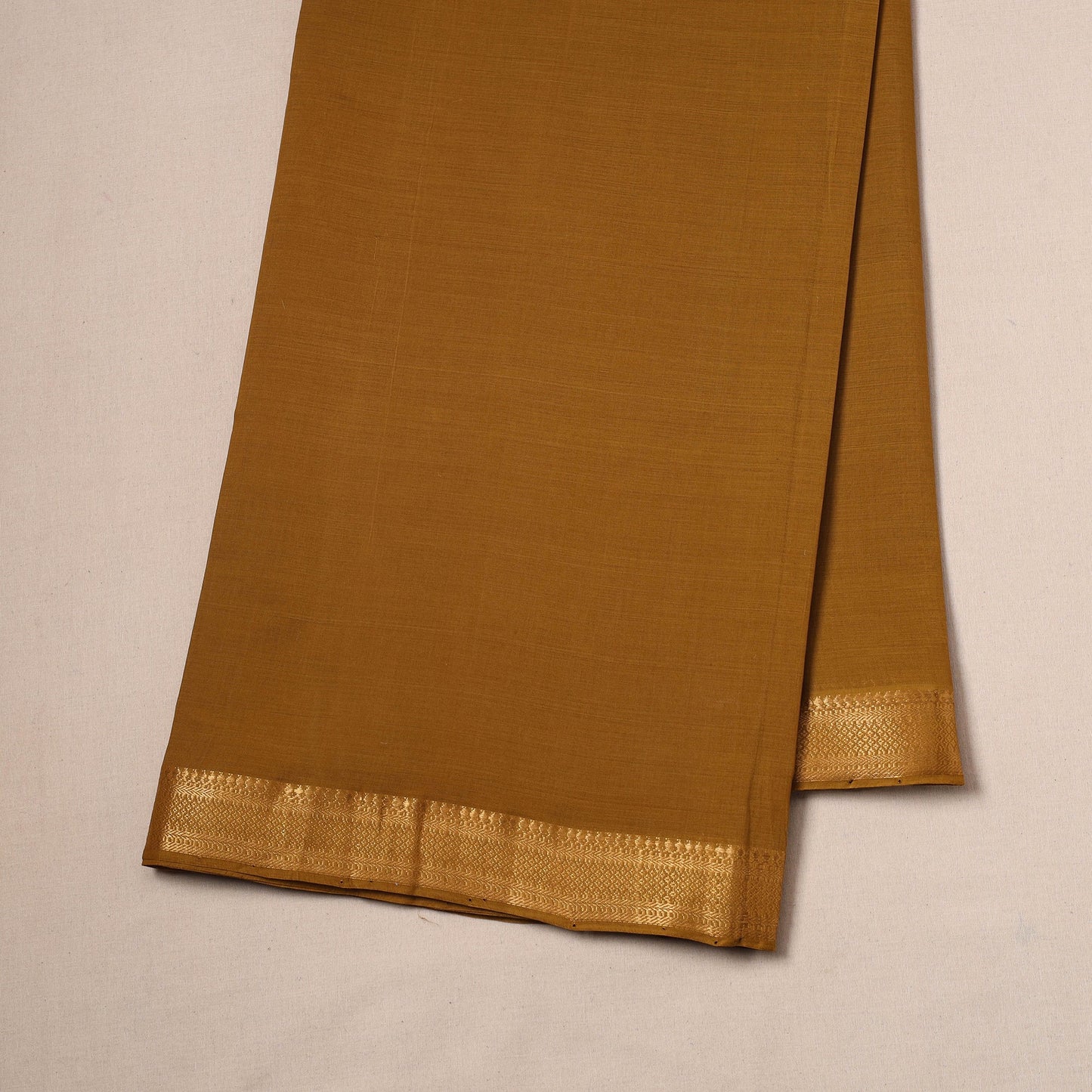 Handloom mangalagiri cotton fabric with nizam zari border