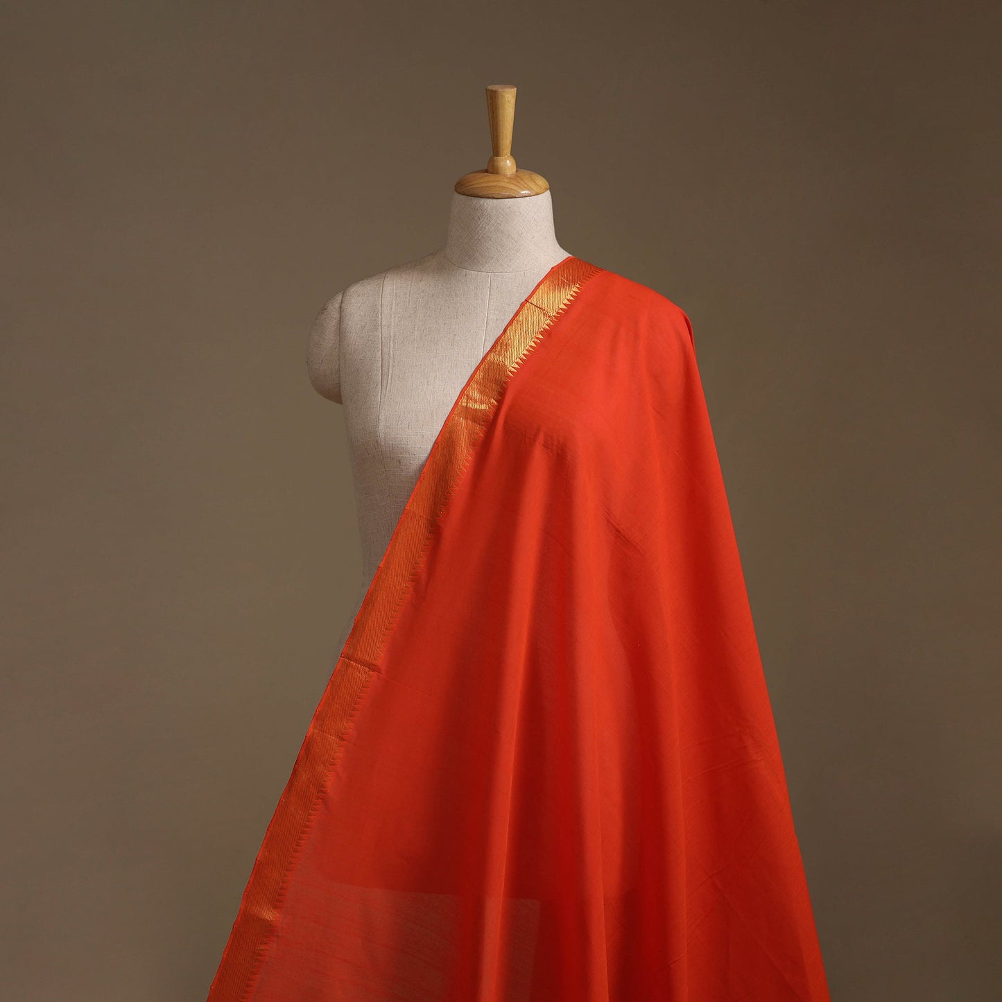 Handloom mangalagiri cotton fabric with nizam zari border
