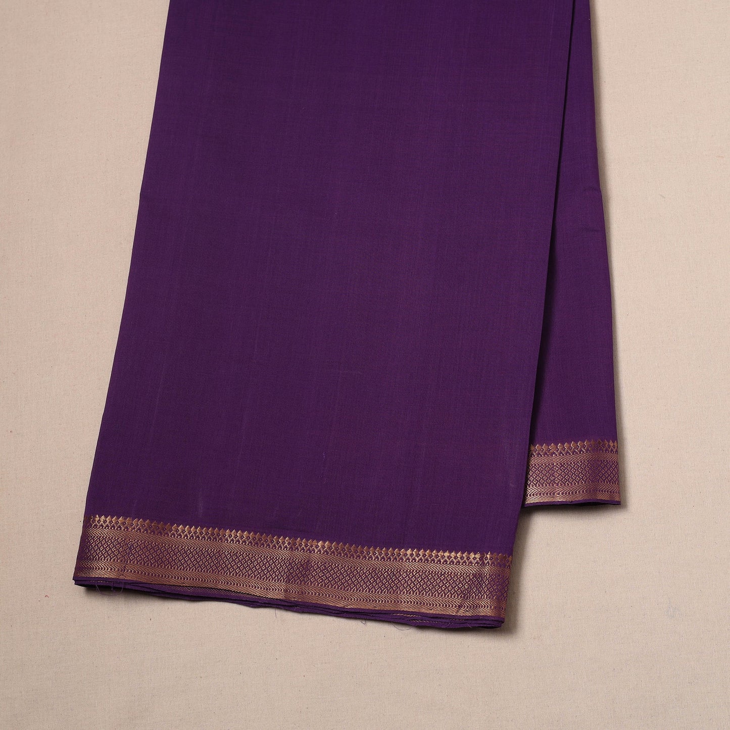 Handloom mangalagiri cotton fabric with nizam zari border