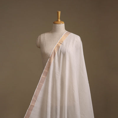 Handloom mangalagiri cotton fabric with nizam zari border