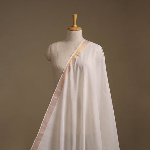 Handloom mangalagiri cotton fabric with nizam zari border