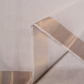 Handloom mangalagiri cotton fabric with nizam zari border