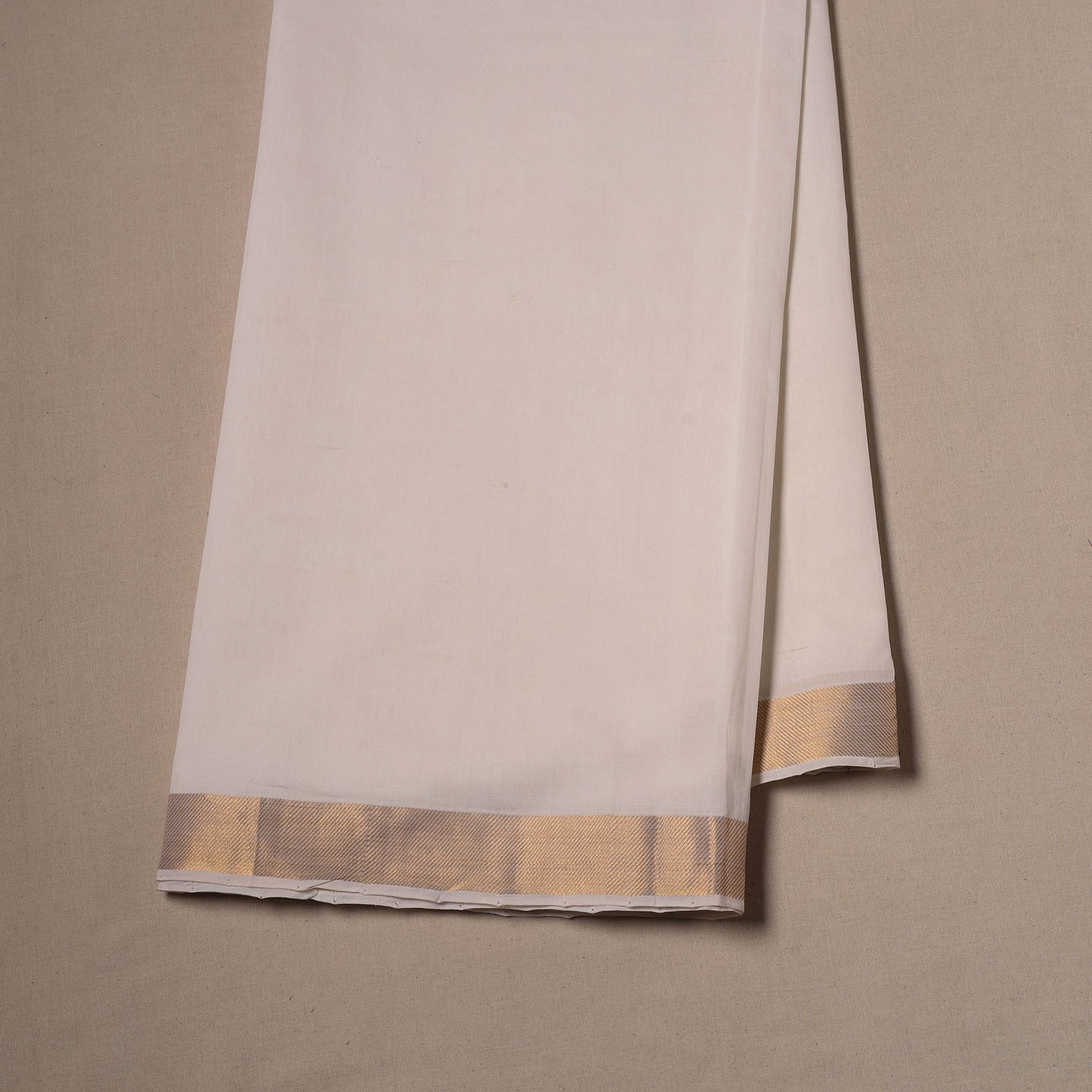 Handloom mangalagiri cotton fabric with nizam zari border