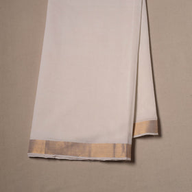 Handloom mangalagiri cotton fabric with nizam zari border