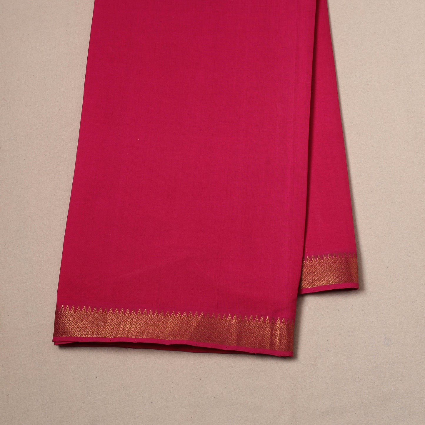 Handloom mangalagiri cotton fabric with nizam zari border