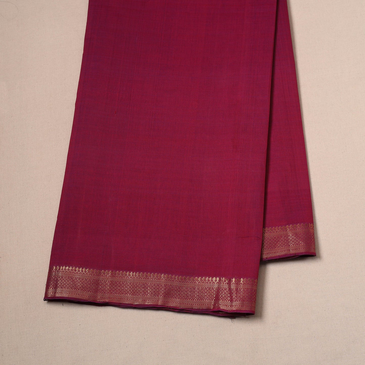 Handloom mangalagiri cotton fabric with nizam zari border