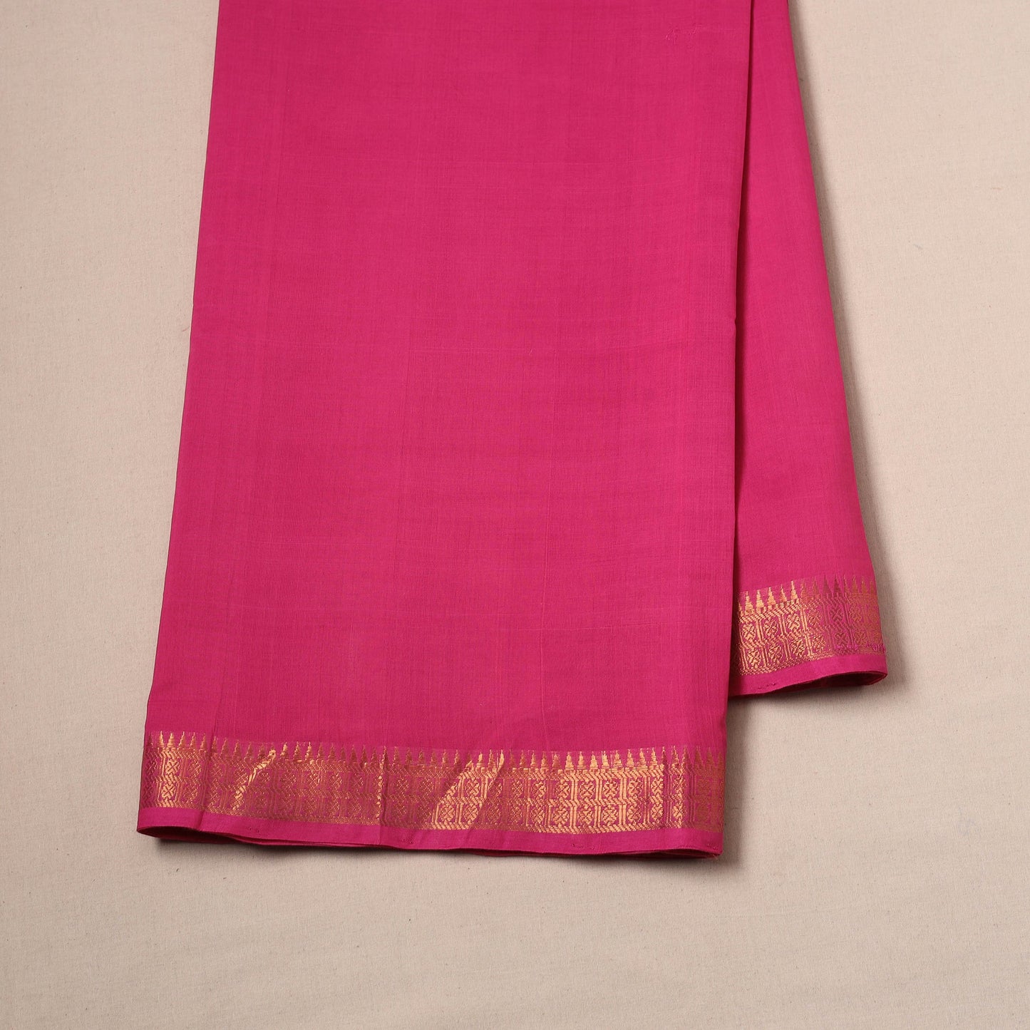 Handloom mangalagiri cotton fabric with nizam zari border