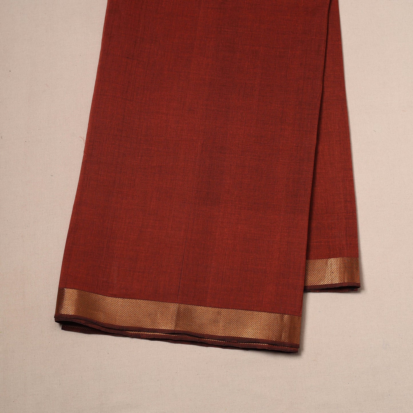 Handloom mangalagiri cotton fabric with nizam zari border