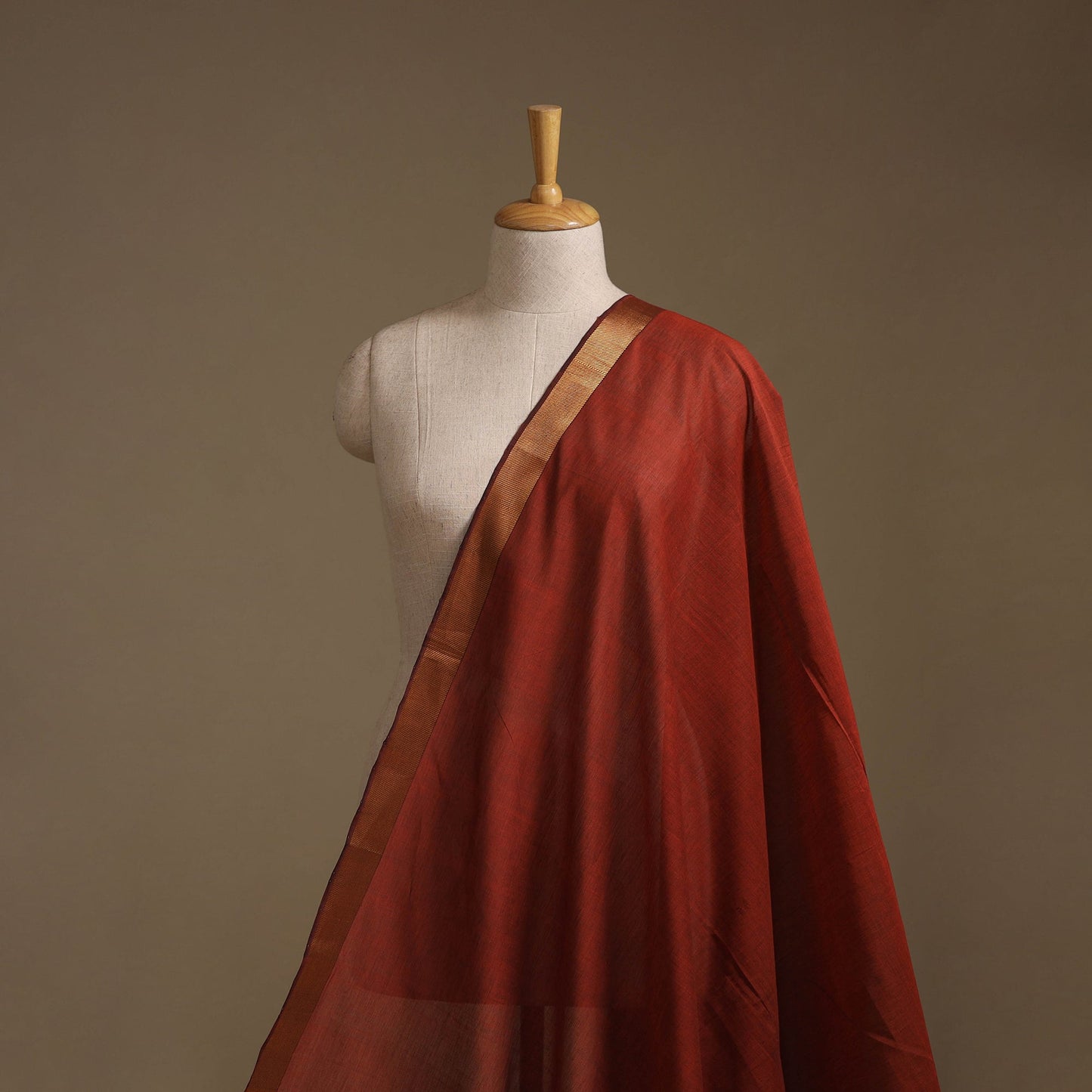 Handloom mangalagiri cotton fabric with nizam zari border