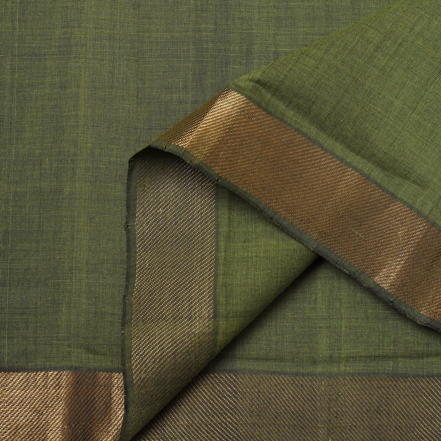 Handloom mangalagiri cotton fabric with nizam zari border