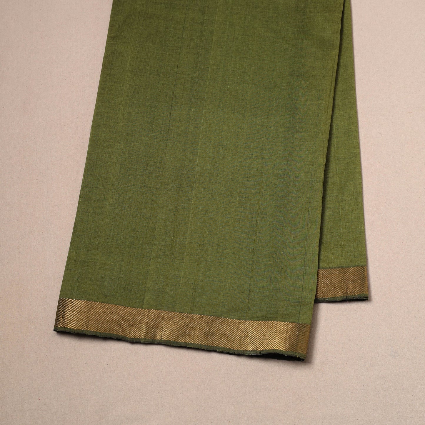 Handloom mangalagiri cotton fabric with nizam zari border
