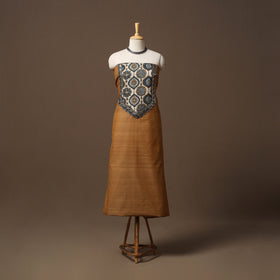 Handloom mangalagiri patchwork cotton unstitched kurta