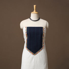 Handloom mangalagiri patchwork cotton unstitched kurta
