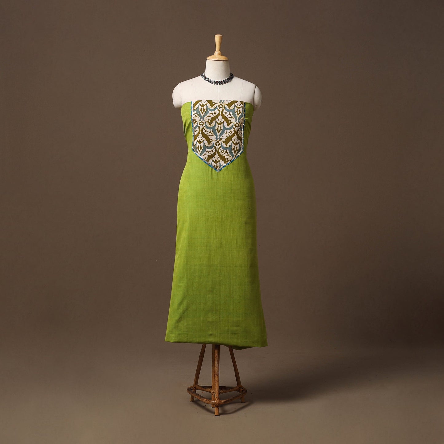 Handloom mangalagiri patchwork cotton unstitched kurta