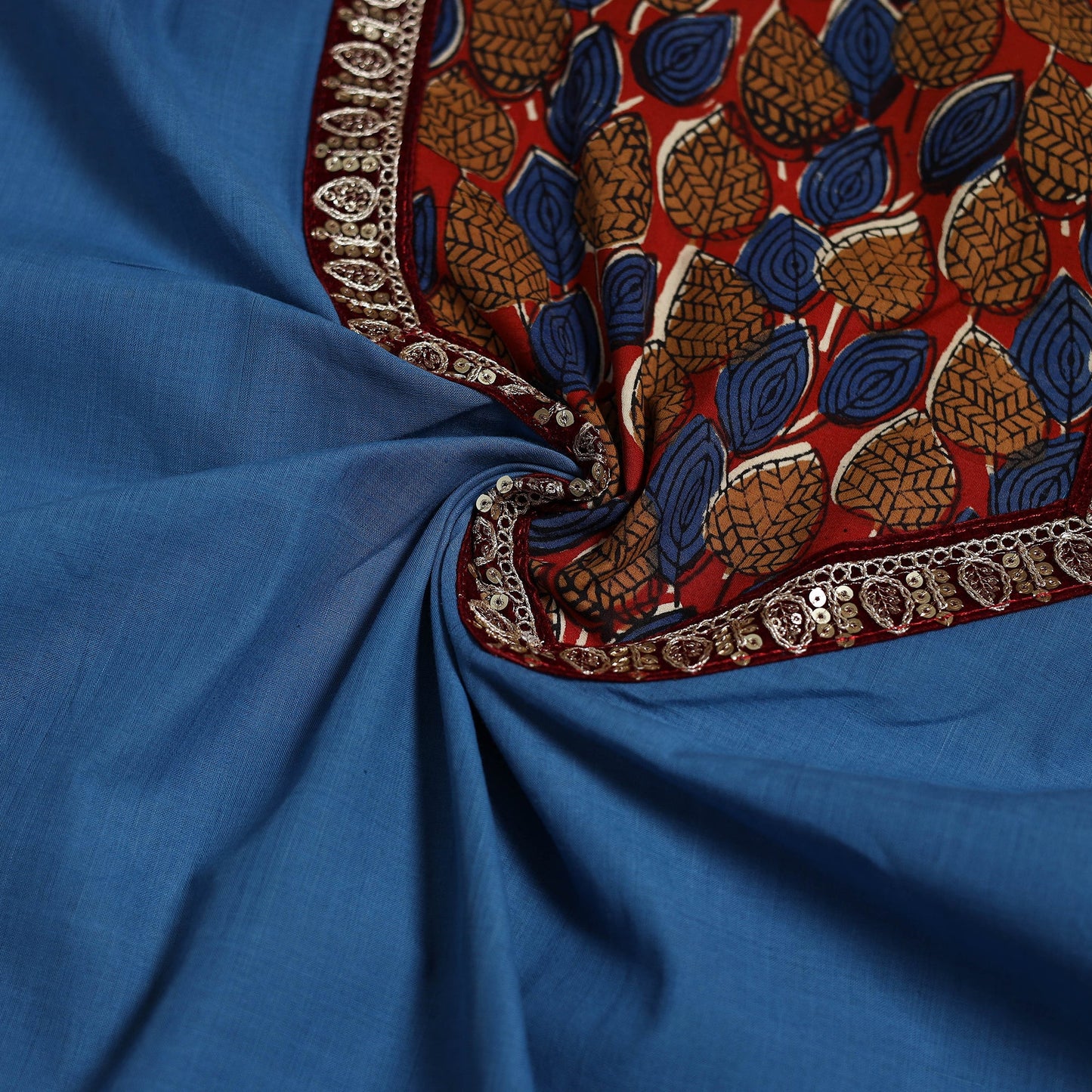 Handloom mangalagiri patchwork cotton unstitched kurta