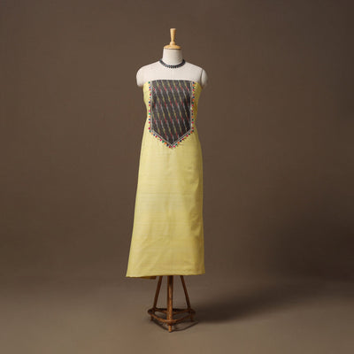 Handloom mangalagiri patchwork cotton unstitched kurta