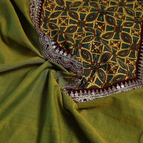 Handloom mangalagiri patchwork cotton unstitched kurta