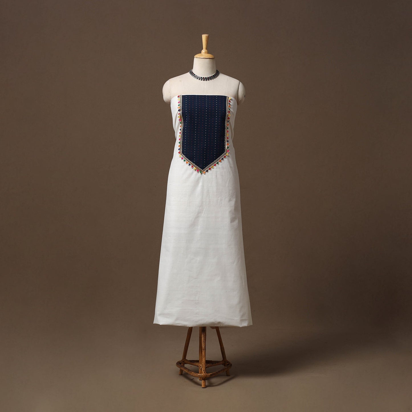 Handloom mangalagiri patchwork cotton unstitched kurta