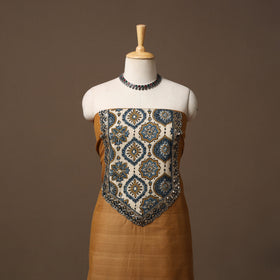 Handloom mangalagiri patchwork cotton unstitched kurta