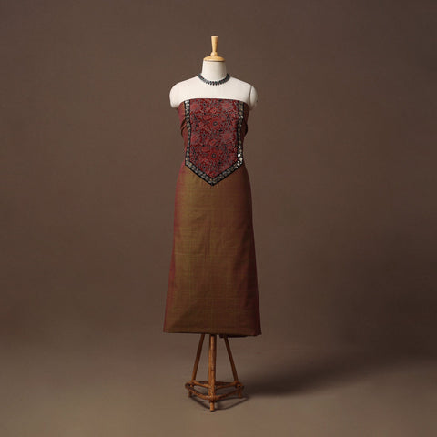 Handloom mangalagiri patchwork cotton unstitched kurta