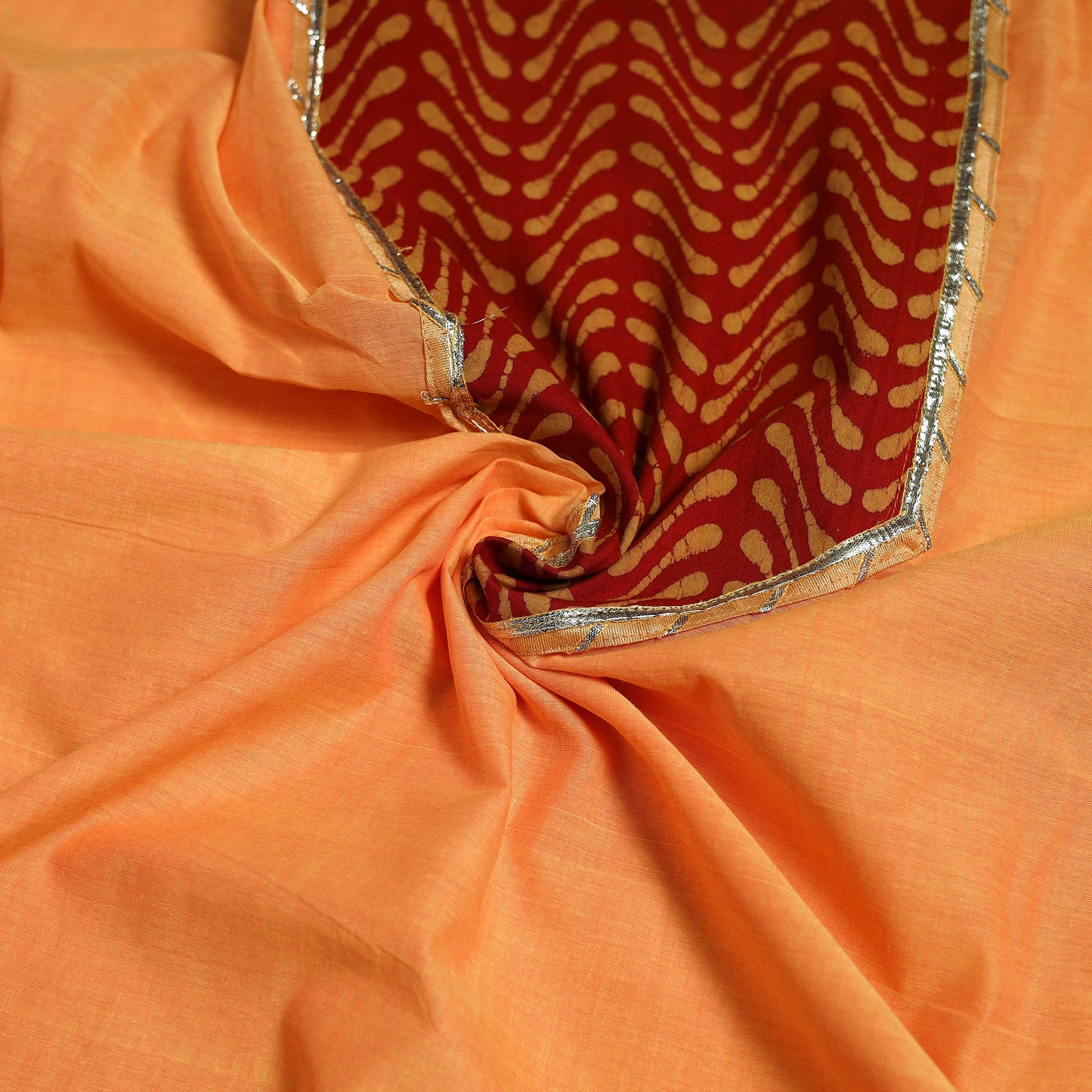 Handloom mangalagiri patchwork cotton unstitched kurta