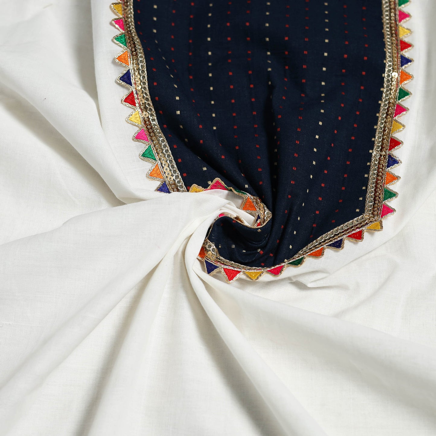 Handloom mangalagiri patchwork cotton unstitched kurta