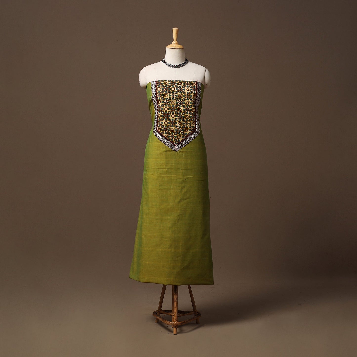 Handloom mangalagiri patchwork cotton unstitched kurta