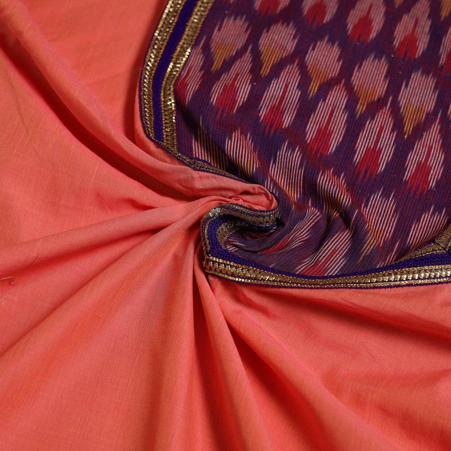 Handloom mangalagiri patchwork cotton unstitched kurta