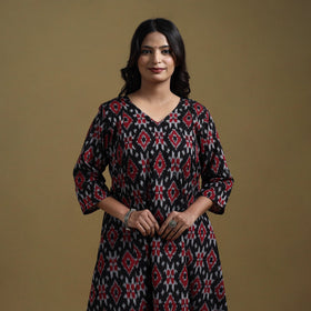 Handloom mercerised cotton pochampally ikat 2pc kurta set